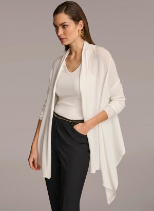 Sweaters and Tops Donna Karan Long Sleeve Drape Cardigan Albi | RO_DK37601