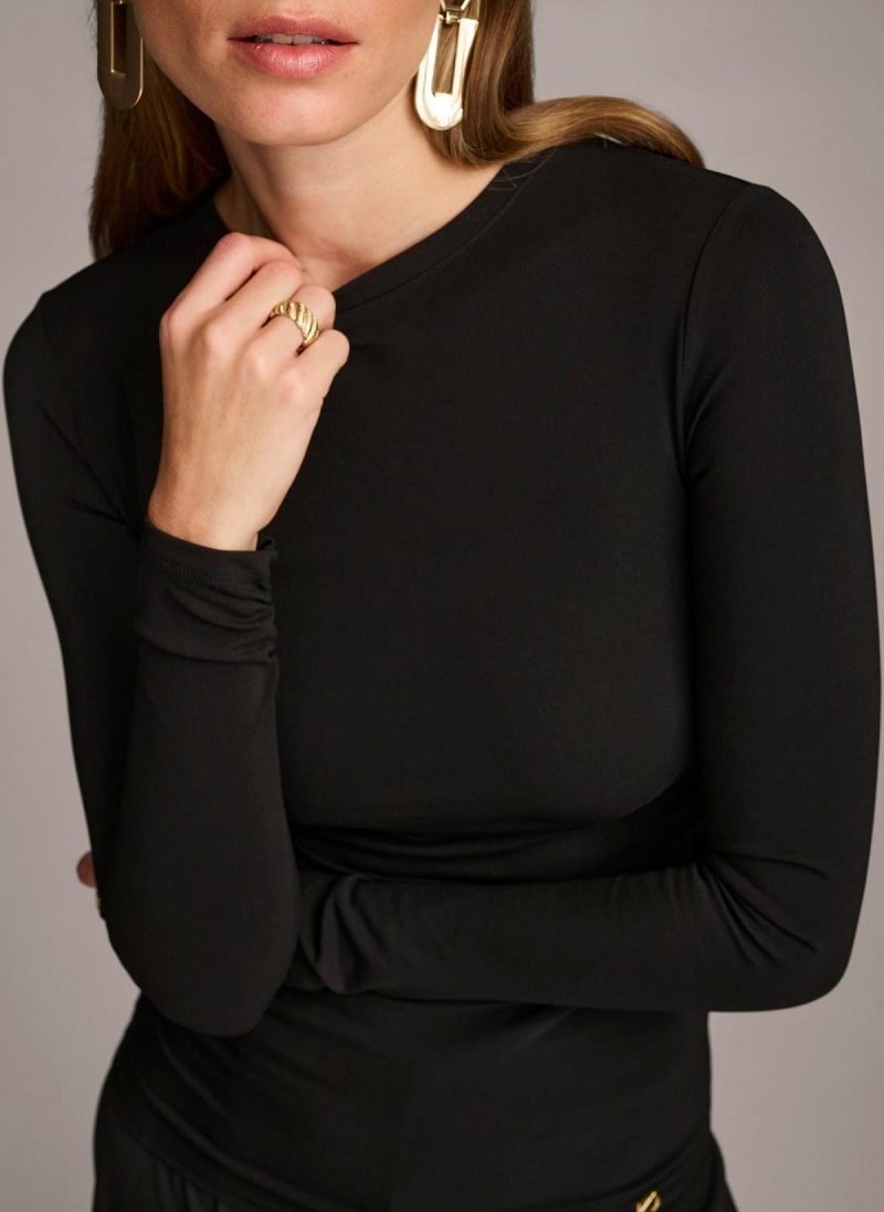 Sweaters and Tops Donna Karan Ruched Detail Negrii | RO_DK12117